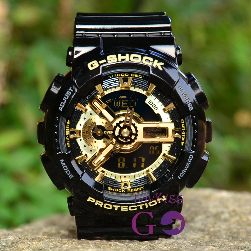 卡西欧g-shock手表男ga-110gb-1a casio ga-110 黑金 现货