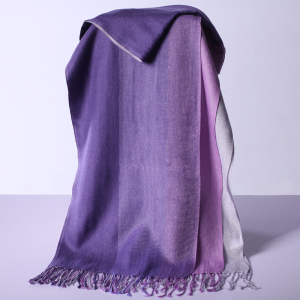 羚羊早安 三层拼色羊绒围巾