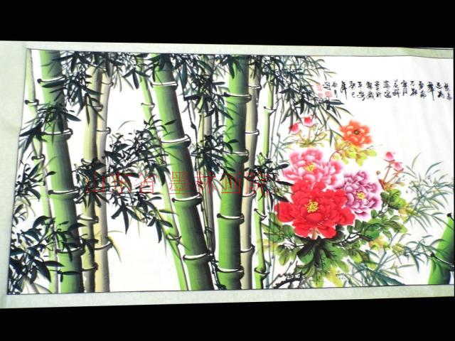 国画字画写意花鸟画竹子牡丹纯手绘富贵平安绿竹子节节高升已装裱