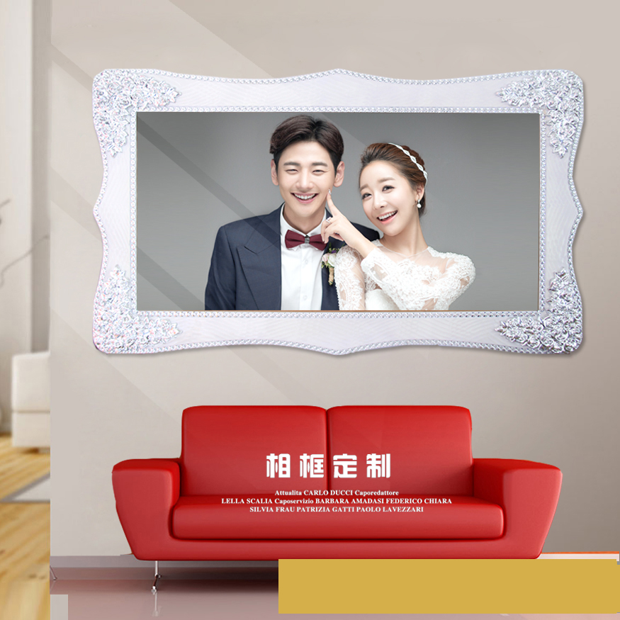 欧式36/60寸创意婚纱照放大相框挂墙影楼大相框制作结婚照片定制