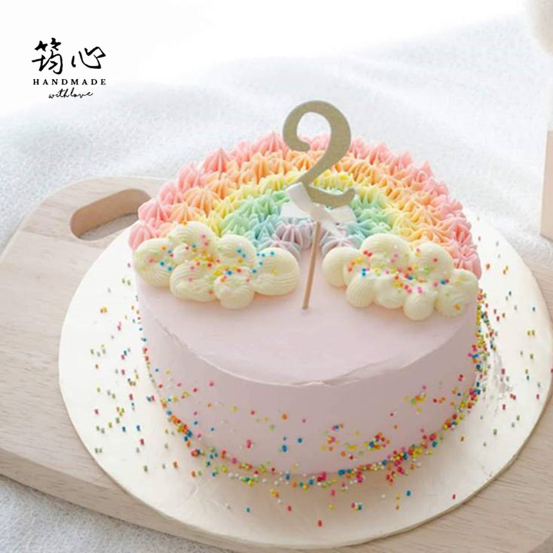 绍兴筠心私房彩虹小清新女生梦幻生日蛋糕越城柯桥上虞区同城配送