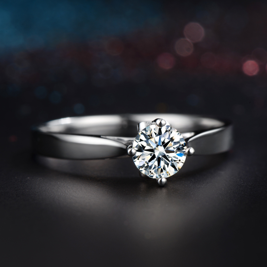 恒久之星 pt950铂金30分钻石戒指结婚女款钻戒裸钻定制钻石戒指女