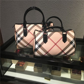 【全球识货】Burberry博百利 经典色小八格印花女士枕头包 大小号