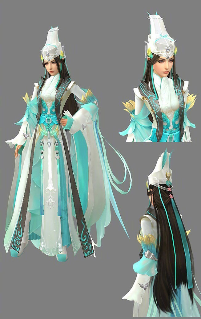 帝都动漫cosplay假发 cos 剑网三 燕云 长歌 成女 琴娘 定做假毛