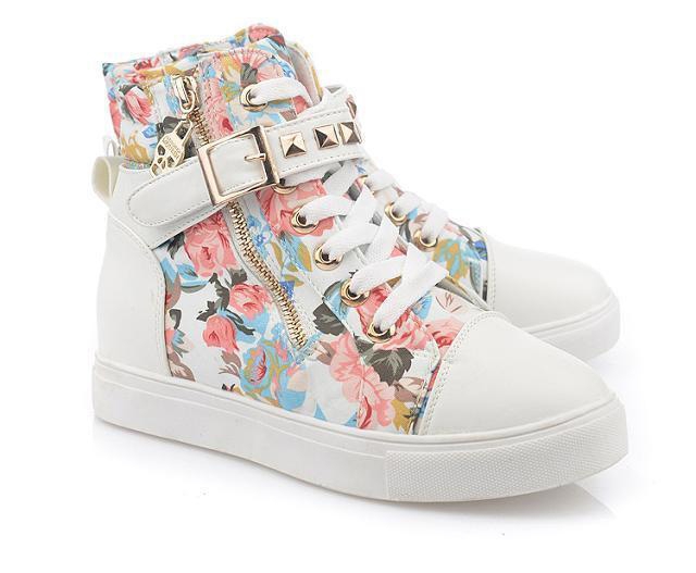 秋季白色高帮帆布鞋女学生内增高运动鞋时尚圆