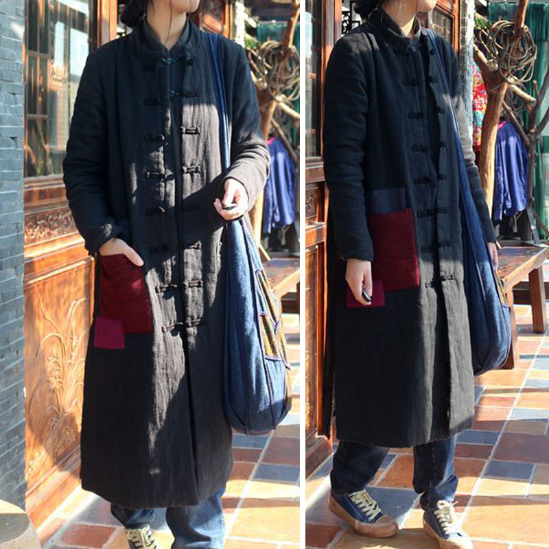 2016冬季新款民族风女装中式复古宽松刺绣棉袄中国风加厚棉衣外套