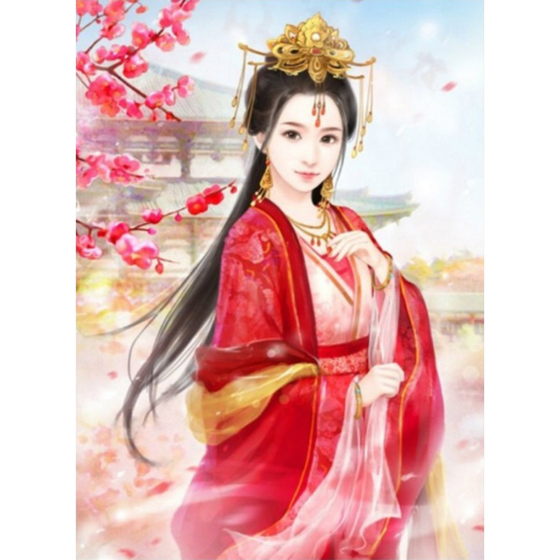 钻石画满钻古典美女中式古装人物贴钻画diy十字绣客厅卧室新款