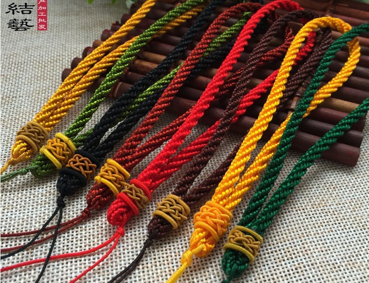 手把件绳子 diy编织高档把件绳 手工编织菠萝结把件绳 特价