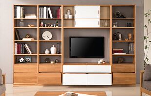 日式北欧宜家现代简约客厅家具组合整体电视柜套装橡木实木电视柜