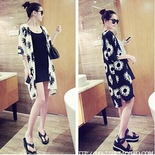 <em>夏季</em>防晒衣女长袖中长款玫瑰花沙滩衣防紫外线