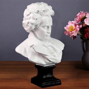 特价清仓欧式人物树脂摆件仿石膏贝多芬头像音乐家纪念雕像雕塑