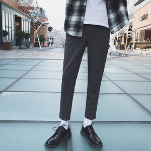 青年弹力直筒西裤