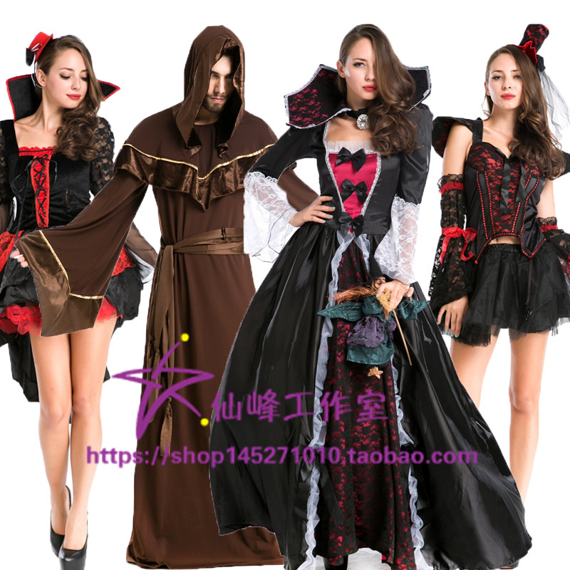 万圣节服装 成人cosplay魔法女巫装扮可爱巫婆衣服吸血鬼酒吧服装