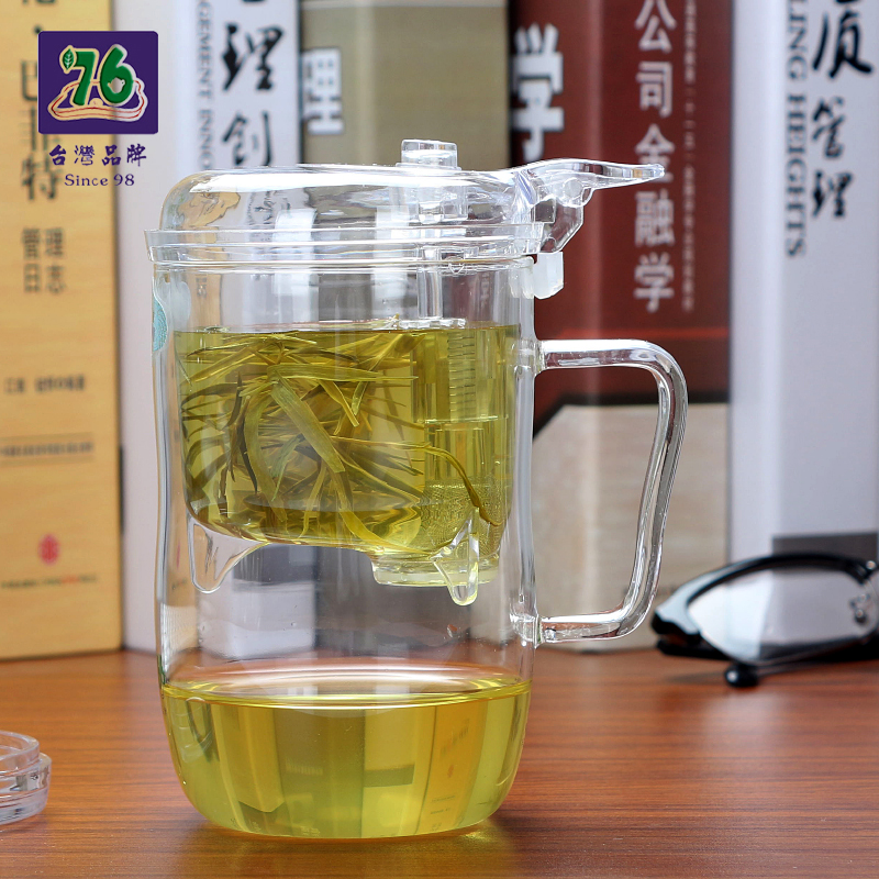 台湾76飘逸杯 玻璃茶杯多用过滤易泡办公室自泡杯子 透明茶具