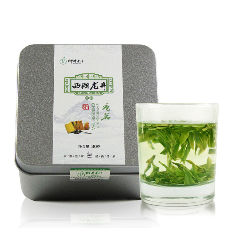 【天猫超市】狮井 茶叶绿茶 雨前西湖龙井茶 精美方罐 产地直销