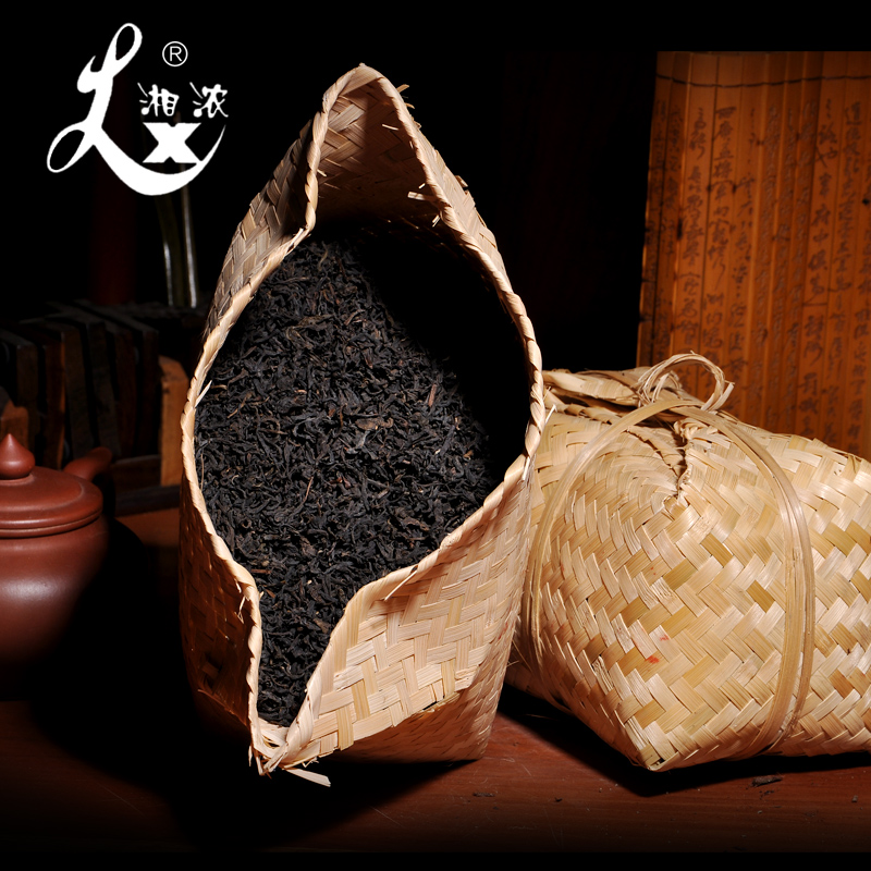 安化黑茶正宗茶叶特级天尖茶湖南安化黑茶正品竹篓天尖黑茶陈年