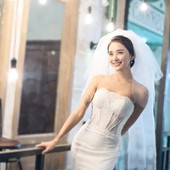 2017新款 婚纱双层结婚头纱简约拍照摄影 新娘头纱多层简约韩式短款