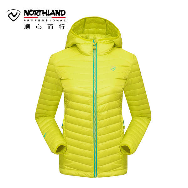 诺诗兰NORTHLAND秋冬户外羽绒服女轻薄连帽鹅绒保暖外套GD042980