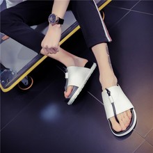 夏季潮情侣男女英伦厚底增高防滑耐磨凉拖沙滩防水拖鞋 一字拖男士