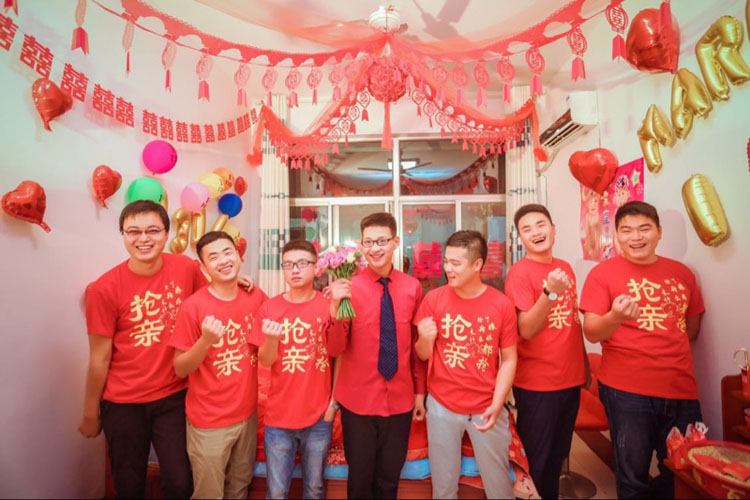 diy个性t恤定做结婚抢亲团短袖伴郎伴娘团衣服结婚兄弟装迎亲团服