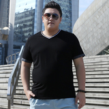 加肥加大码男装潮牌胖子特大号胖人男士纯棉短袖宽松肥佬T恤夏季