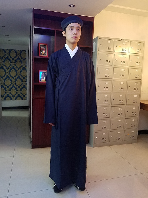 棉布长袍(不起皱)道士服装道家衣服法袍大褂道教用品道服道袍大领