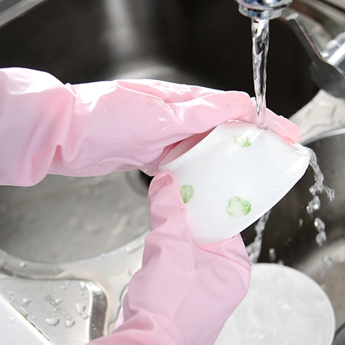 家务厨房手套防水 日本进口洗碗手套橡胶皮手