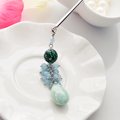 韩版发饰日韩宫廷复古发簪珍珠水钻簪子步摇流