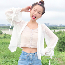 上衣夏装 长裙 雪纺衫 百搭配背心 防晒短开衫 欧美小外搭披肩女生