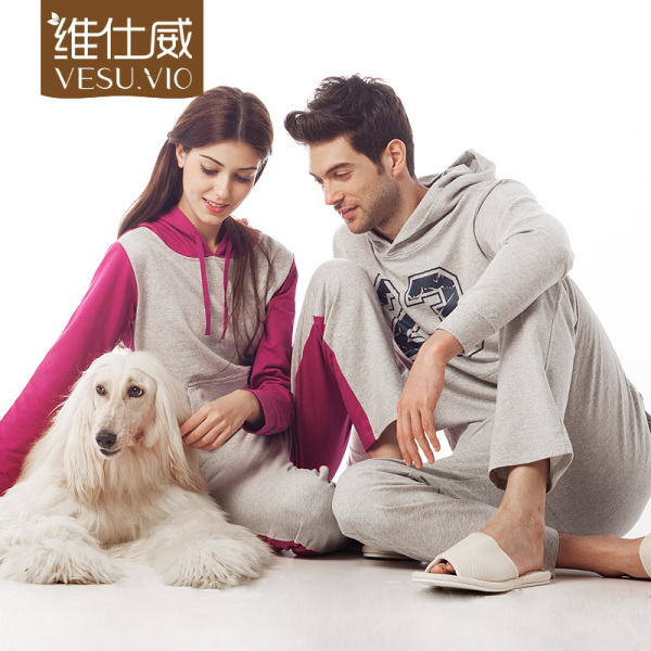 正品<em>男睡衣</em> 维仕威<em>春夏</em>情侣家居服男女士秋冬