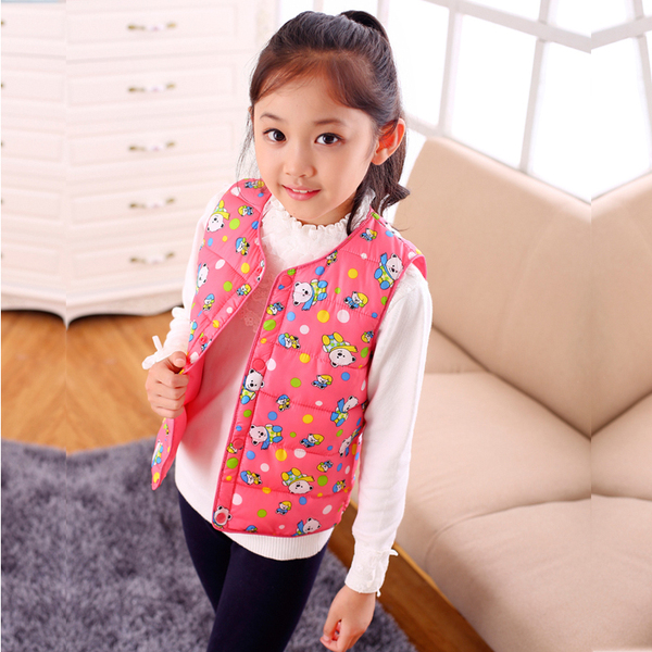 热销童装<em>羽绒</em>内胆 2015<em>女童羽绒棉马夹</em>秋冬花