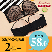 性感隐形内衣女夏薄款 胸贴罩 无肩带文胸聚拢防滑上托裹胸抹胸短款