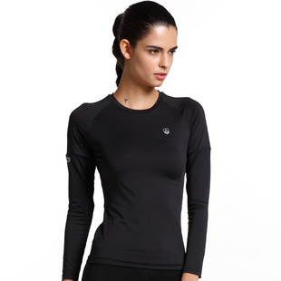 力为专春秋紧身运动t恤女长袖速干跑步服上衣