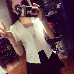 披肩<em>短袖开衫女夏薄</em>裙子外搭坎肩<em>短款</em>外套防晒