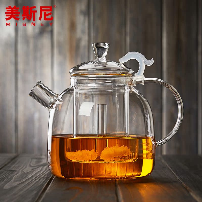 美斯尼 蒸茶器煮茶器黑茶普洱耐热玻璃茶具泡茶壶电热陶炉煮水壶