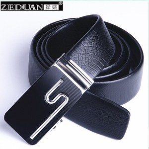 择端真皮自动扣腰带男