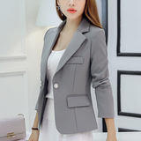小西装女2017新款春秋女士休闲百搭西服长袖韩版修身显瘦短款外套