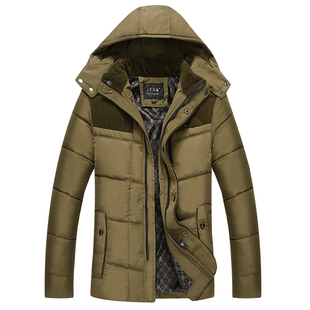 冬季新款中年男棉服外套男士短款加厚保暖棉衣