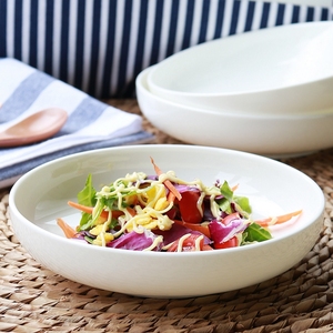 纯白色家用圆形菜盘子碟子