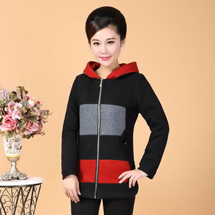 <em>中老年</em>女装<em>春秋外套</em> 加厚卫衣 <em>开衫</em> <em>春秋</em>冬款上