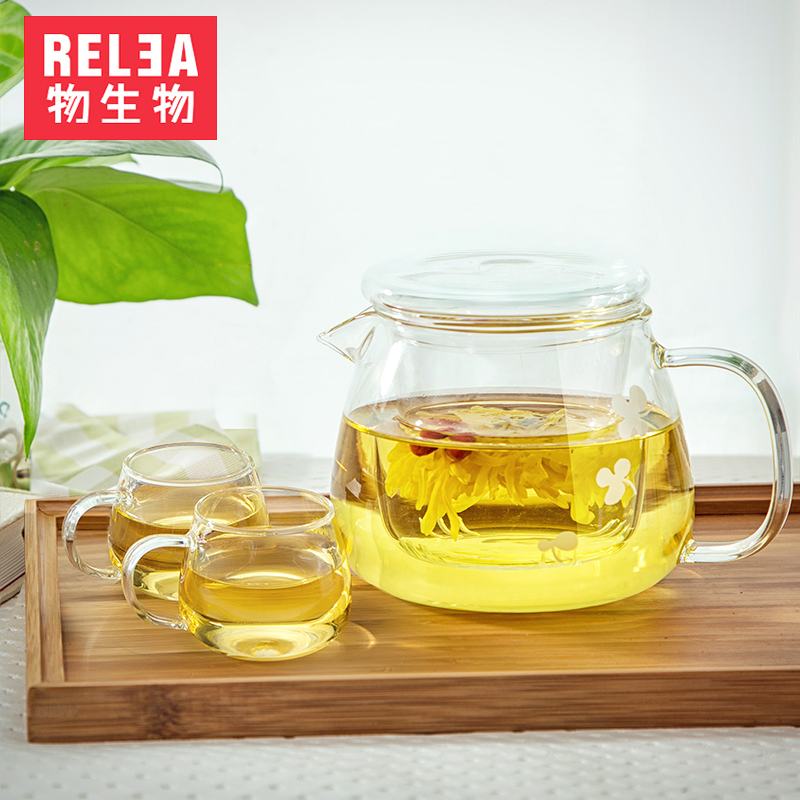 物生物透明耐热玻璃茶壶 泡茶杯 过滤 花茶茶具套装 泡花草茶壶
