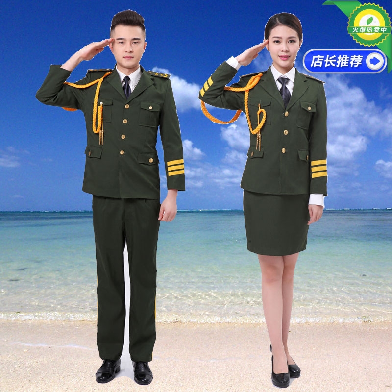 升旗手服装国旗班仪仗队军装礼服军乐队服装演出服军鼓海军制服女