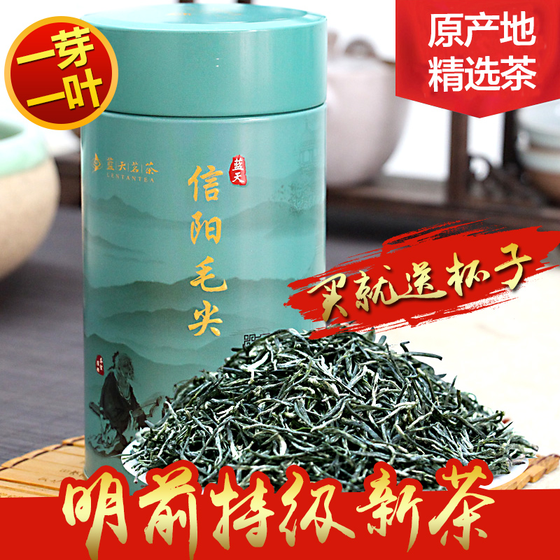绿茶茶叶 2016新茶信阳毛尖 蓝天茗茶 炒青绿茶 明前特级春茶100g
