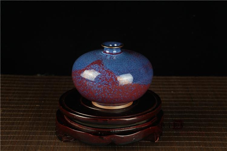 雅堂钧瓷摆件神垕钧瓷花插礼品收藏花器手工老釉色小花瓶