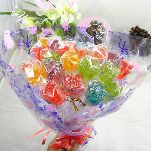 花束礼品 长杆玫瑰花棒棒糖 韩式棒棒糖全省包邮创意糖果10g*21只