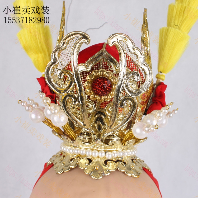 孙悟空头饰美猴王紫金冠戏曲帽子西游记影视戏剧盔帽道具