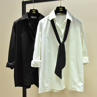 短袖白色衬衫女2016夏装韩版范宽松棉麻套头