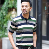 中年男士爸爸短袖T恤夏装polo衫夏季男装40-50岁中老年人半袖体恤
