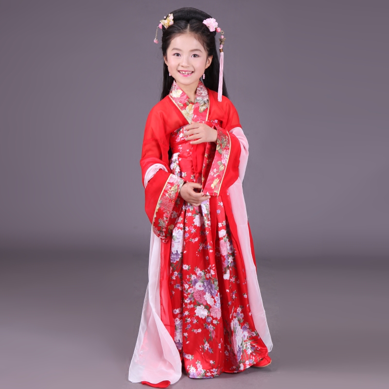 儿童古装服装仙女 女童古装演出服七仙女古装汉服 儿童古装汉服女