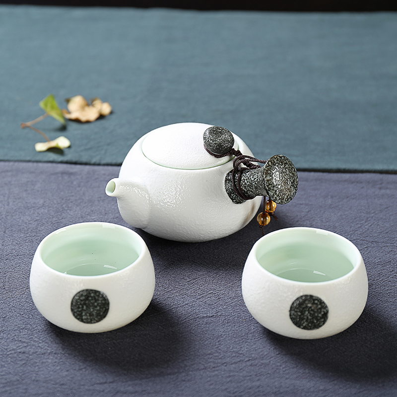 陶瓷茶具飘逸杯 快客杯 一壶二两杯雪花功夫茶具便携旅行茶具套装